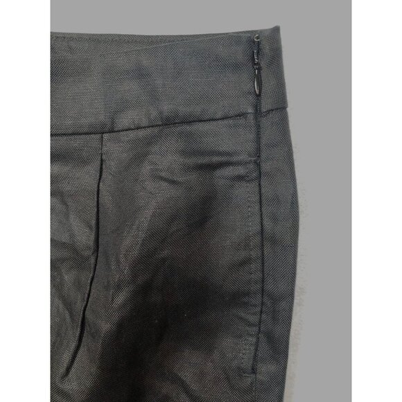 J.Crew High Rise Pleated Pants Linen Blend Wide Leg Black AN010 Women's Size 8 - Picture 3 of 8